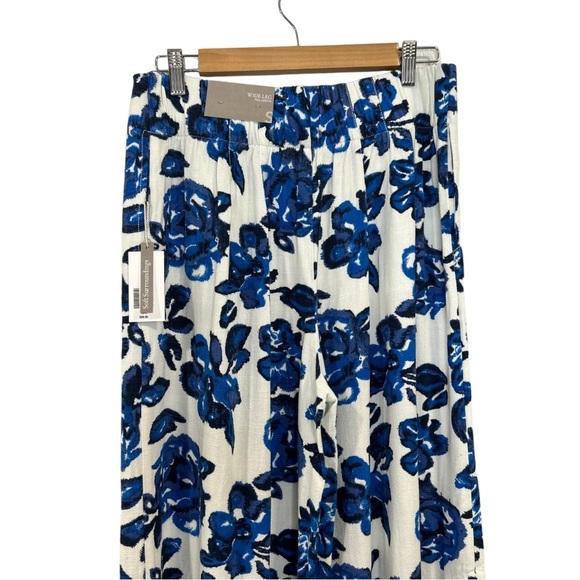 NWT Soft Surroundings Petalo Wide Leg Pants in Ikat Blue Size Small - Picture 8 of 11